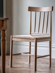 Handmade Oak Wood Dining Chairs Eton, Set of 2 - thumbnail 2