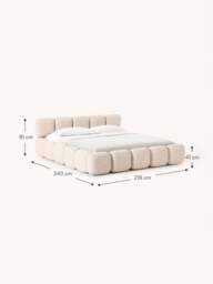 Upholstered Bouclé Bed Tayla with Storage Space - thumbnail 6