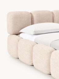 Upholstered Bouclé Bed Tayla with Storage Space - thumbnail 2