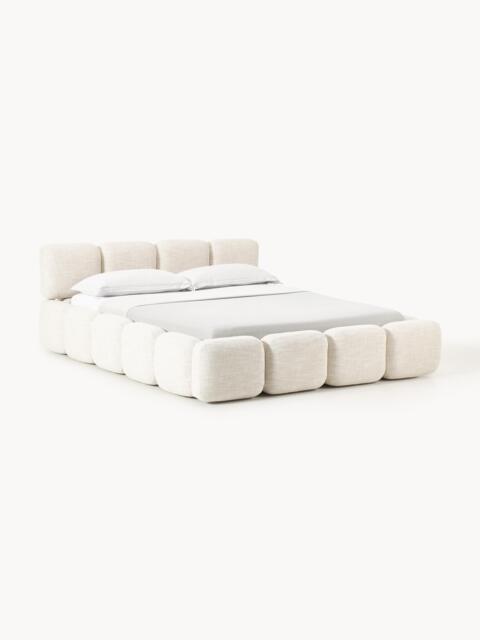 Upholstered Bouclé Bed Tayla with Storage Space - image 1