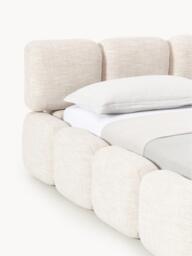 Upholstered Bouclé Bed Tayla with Storage Space - thumbnail 7