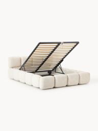 Upholstered Bouclé Bed Tayla with Storage Space - thumbnail 3