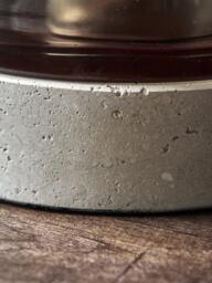 Mouth-Blown Glass Candle Holder Rivo with Travertine Base - thumbnail 4