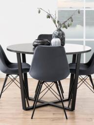 Round Dining Table Amble with Marble Look Table Top, Ø 110 cm - thumbnail 2