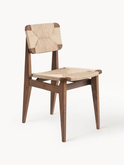 Walnut Wood Dining Chair C-Chair with Woven Seat Surface - image 1