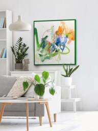 Hand-Embellished Canvas Print Confidential Green - thumbnail 3