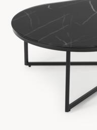Oval Coffee Table Antigua with Marble Effect Glass Top - thumbnail 4
