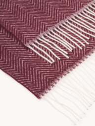 Wool Throw Tyrol with Herringbone Pattern and Fringes - thumbnail 3