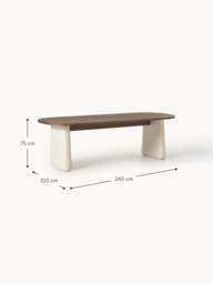 Oval Oak Wood Dining Table Dune, in various sizes - thumbnail 8