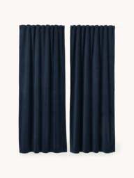 Velvet Dim-Out Multi-Band Curtains Rush, Set of 2, W 135 cm - thumbnail 2