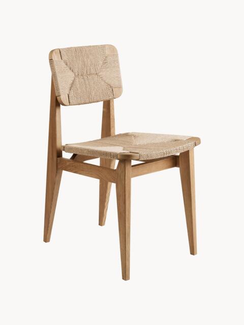 Oak Wood Dining Chair C-Chair with Woven Seat Surface - image 1