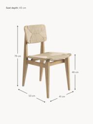 Oak Wood Dining Chair C-Chair with Woven Seat Surface - thumbnail 4