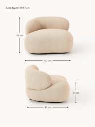 Bouclé Lounge Armchair Alba - thumbnail 4