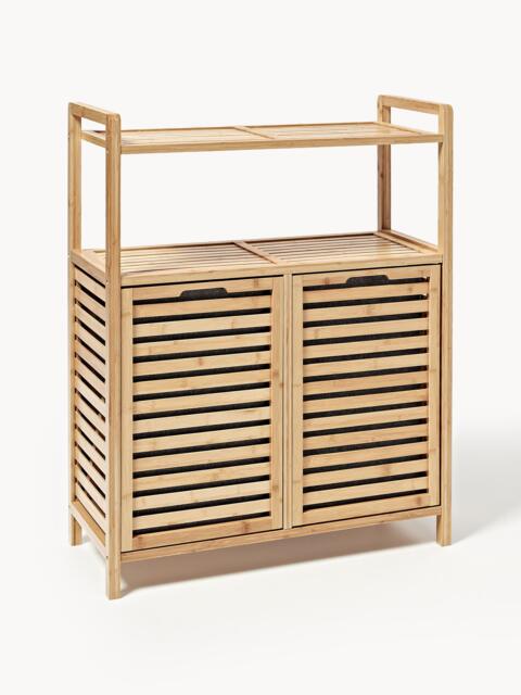 Bamboo Bathroom Shelf Kit with Laundry Baskets - image 1