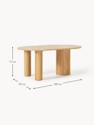 Oval Oak Wood Dining Table Dunia, in various sizes - thumbnail 8