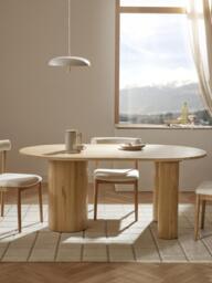 Oval Oak Wood Dining Table Dunia, in various sizes - thumbnail 2