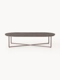 Oval Coffee Table Antigua with Marble Effect Glass Top - thumbnail 2