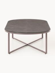 Oval Coffee Table Antigua with Marble Effect Glass Top - thumbnail 3