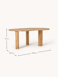 Organic-Shaped Oak Wood Dining Table Naruto, in various sizes - thumbnail 9
