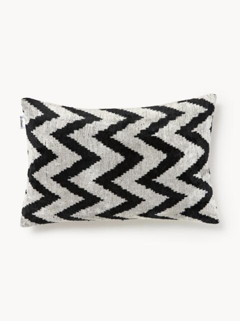 Silk Velvet Cushion Cover Velvety with Zigzag Pattern - image 1