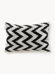 Silk Velvet Cushion Cover Velvety with Zigzag Pattern - thumbnail 1