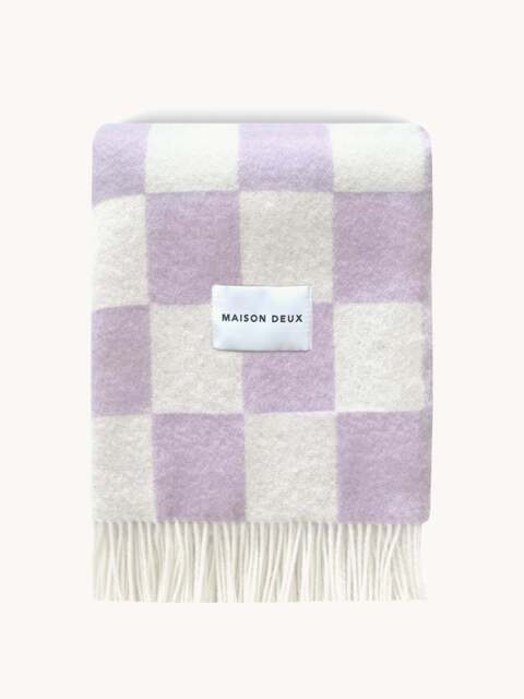 Wool Blanket Checkerboard with Checked Pattern - image 1