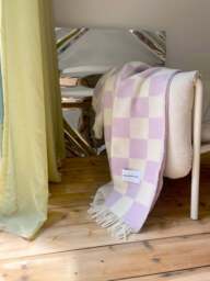 Wool Blanket Checkerboard with Checked Pattern - thumbnail 3