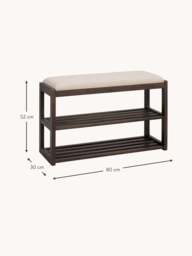 Oak Wood Bench Confetti with Shoe Rack - thumbnail 5