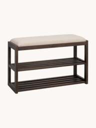 Oak Wood Bench Confetti with Shoe Rack - thumbnail 1