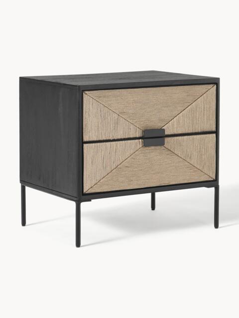 Mango Wood Bedside Table June with Drawers - image 1