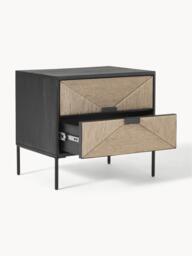 Mango Wood Bedside Table June with Drawers - thumbnail 7