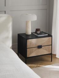 Mango Wood Bedside Table June with Drawers - thumbnail 2