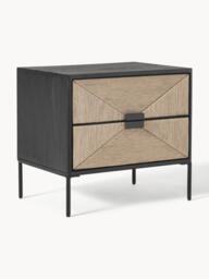 Mango Wood Bedside Table June with Drawers - thumbnail 1