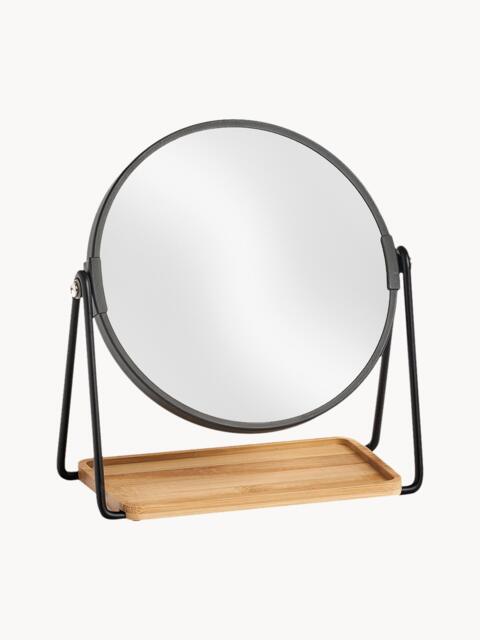 Round Cosmetic Mirror Nora with Shelf and Magnification - image 1