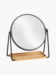 Round Cosmetic Mirror Nora with Shelf and Magnification - thumbnail 1