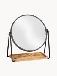 Round Cosmetic Mirror Nora with Shelf and Magnification - thumbnail 3