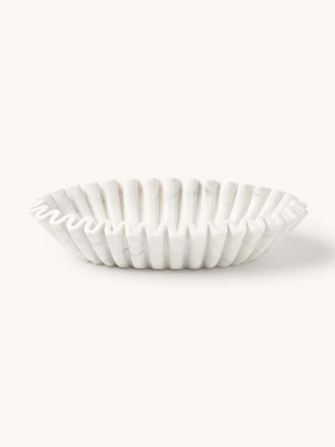 Handmade Oval Decorative Marble Bowl Santorini, W 35 cm - image 1