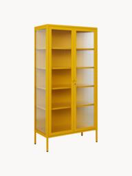 Metal Display Cabinet The Collector with Ribbed Glass