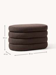 Small Bouclé Upholstered Bench Alto with Storage Space - thumbnail 9