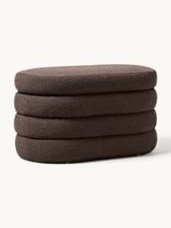 Small Bouclé Upholstered Bench Alto with Storage Space