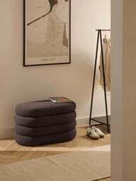 Small Bouclé Upholstered Bench Alto with Storage Space - thumbnail 2