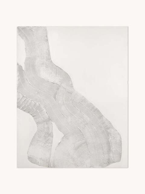 Hand-Painted Canvas Art White Sculpture 1 - image 1