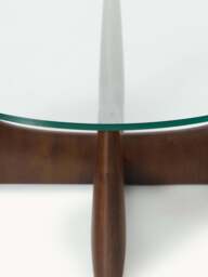 Round Wooden Coffee Table Miya with Glass Top - thumbnail 4