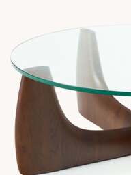 Round Wooden Coffee Table Miya with Glass Top - thumbnail 3