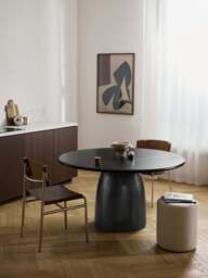 Round Dining Table Nelly with Groove Structure, in various sizes - thumbnail 5