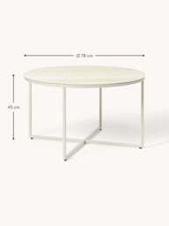 Round Coffee Table Antigua with Travertine Effect Glass Top - thumbnail 7