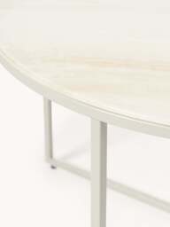 Round Coffee Table Antigua with Travertine Effect Glass Top - thumbnail 4