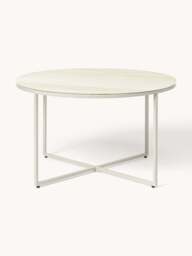 Round Coffee Table Antigua with Travertine Effect Glass Top - thumbnail 3