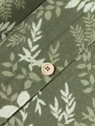 Leaf Print Duvet Cover Pola in Linen-Cotton Blend - thumbnail 3