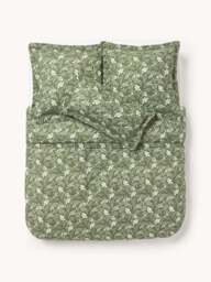 Leaf Print Duvet Cover Pola in Linen-Cotton Blend - thumbnail 2